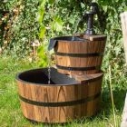 Grandwills solcellsfontän i trä, två nivåer