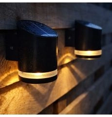 Duron solcellsvägglampa (svart) - 