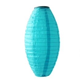 Oval solcelle papirlanterne - turkis - Aktuella erbjudanden